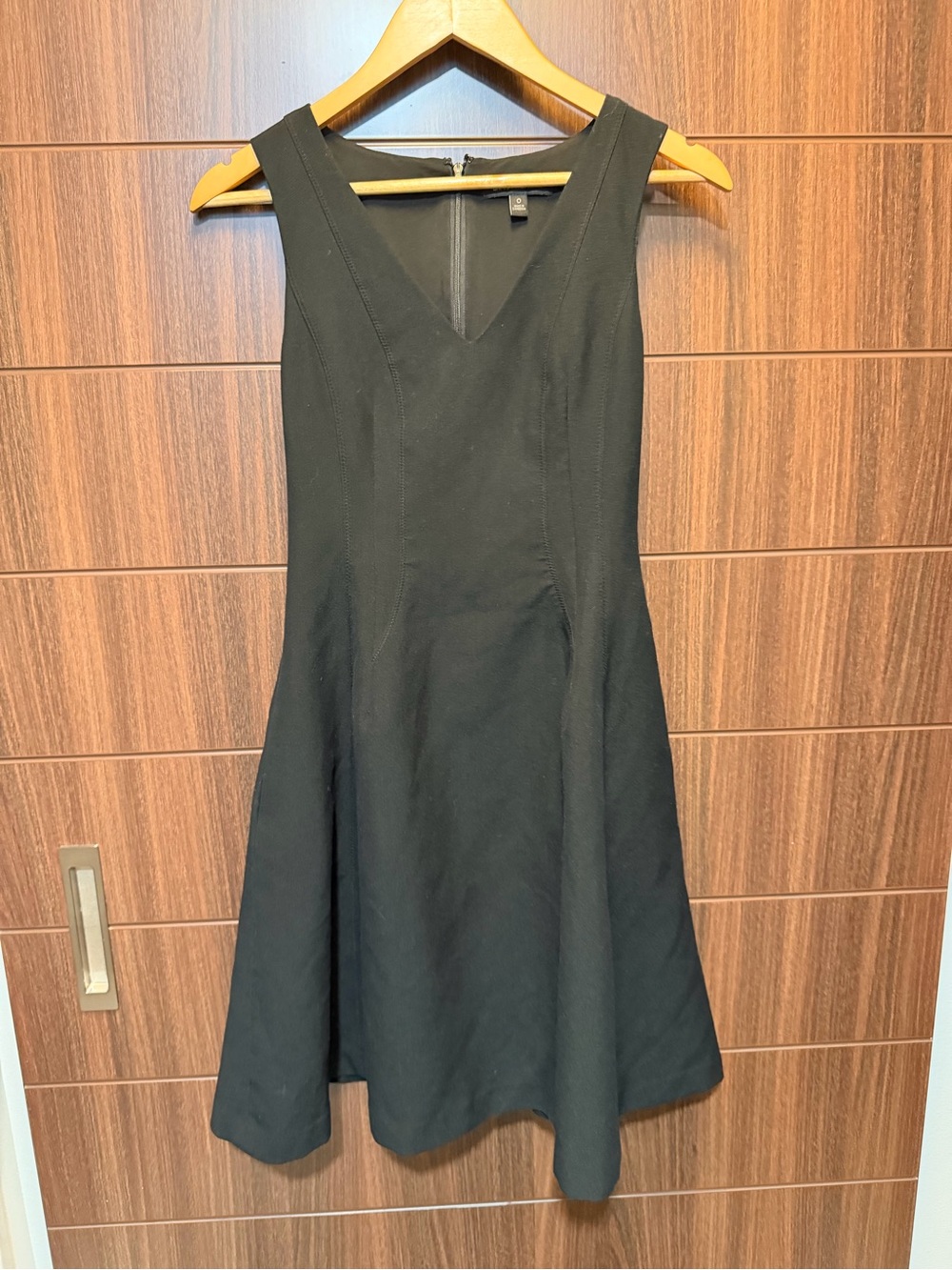 Banana Republic Black V-Neck Flared Midi Dress
